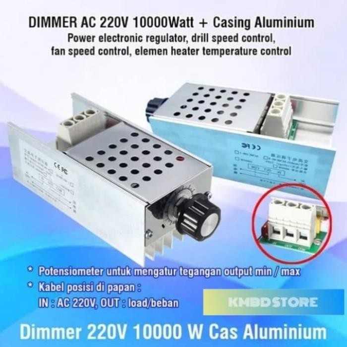 Dimmer Scr AC 220 Volt 10000W Watt Casing Aluminium SPEED CONTROLLER