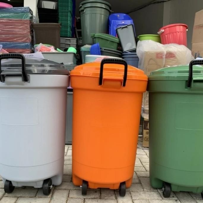 Tempat Sampah Besar 120 Liter + Roda Green Leaf 2120/Bak Sampah/Tong