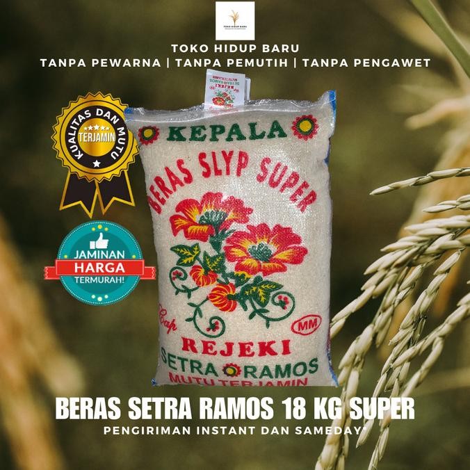 

(Best Seller) Beras Setra Ramos Super 18 Kg Cap Kembang High Quality!