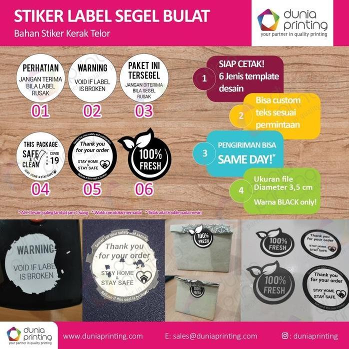 

Terlaris Stiker Segel/ Kerak Telor / Security / Tamper Untuk Safe Delivery