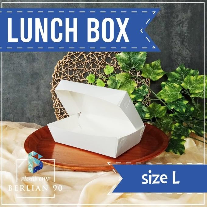 Paper Lunch Box Kertas Ukuran L Isi 50 Lembar Kotak Nasi Putih Asli