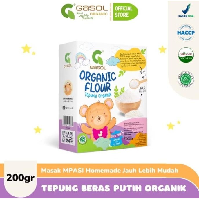 

Terlaris Gasol Tepung Beras Putih Organik Makanan Bayi Mpasi 200Gr