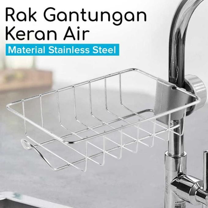 #####] Stouge Rak Gantungan Keran Air Tirisan Spons Tempat Sabun Cuci Piring