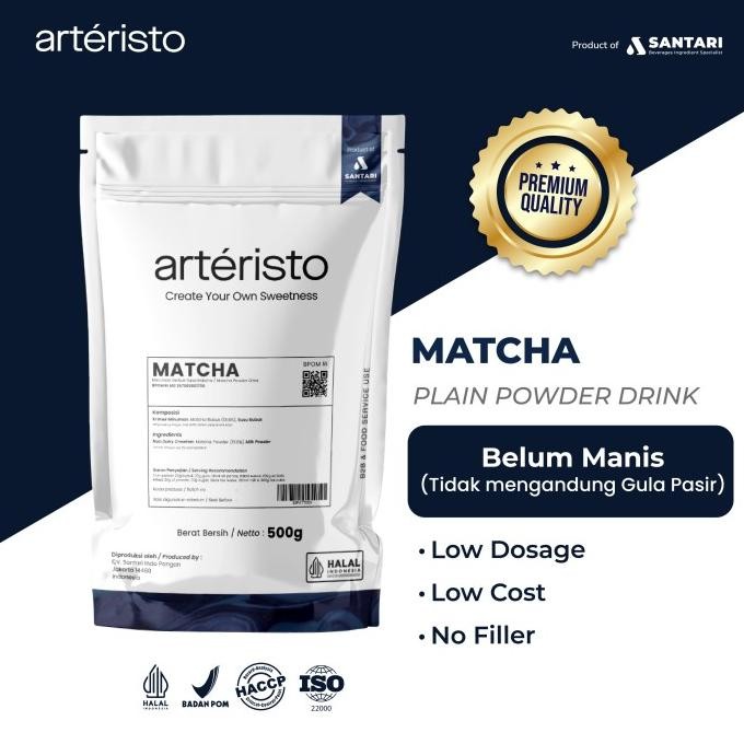 

ARTERISTO MATCHA PREMIUM POWDER DRINK 500GR - NO SUGAR