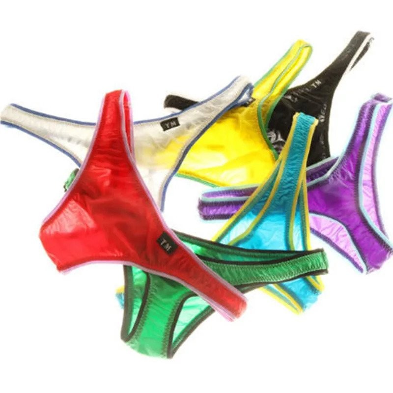 new Men's Underwear Gay Thong Sex Men's Underwear Sexy T Pants Breathable Thin Silky Stretch Thong  