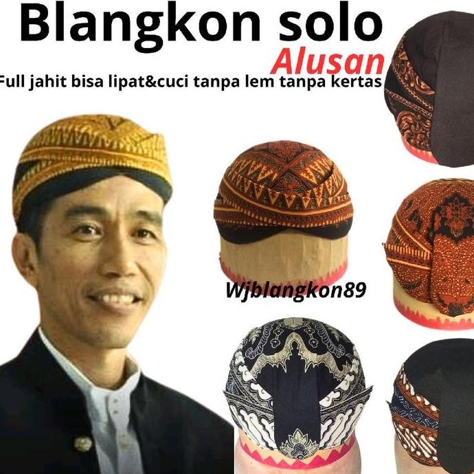 blangkon solo full jahit bisa lipat bisa cuci SRA