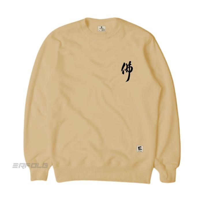 Crewneck Cream Pria Wanita Original Erfolg Clothing Sweater Kream Black Oblong Motif Sablon Sweter