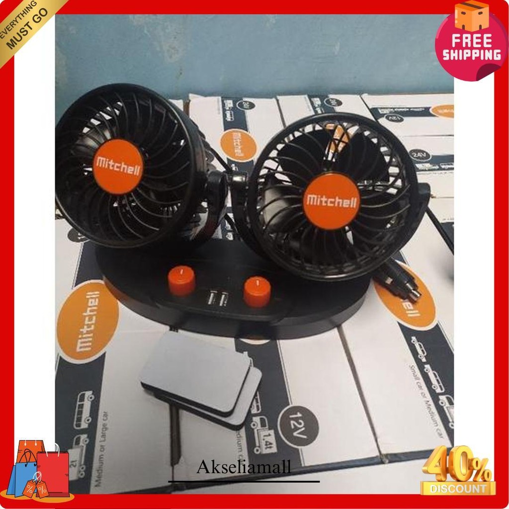 Kipas Mobil Usb / Kipas Mitchell Kipas Angin Mobil 12V Plus Charger Usb/Kipas Mobil 12V Dan 24V/Kipa