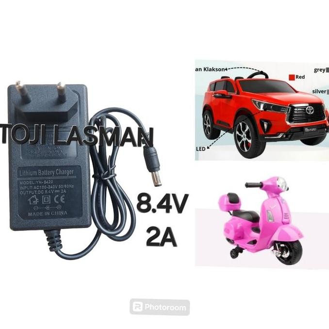 Baru ( CHARGER 8.4V 2A ) ADAPTOR COLOKAN STRUM CARGER CASH CASAN MAINAN MOBILAN MOTORAN BATU BATERAI