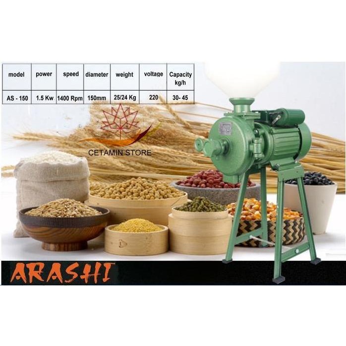 

Terlaris Mesin Giling Kopi / Beras / Tepung / Coffee Grinder Merk Arashi As 150