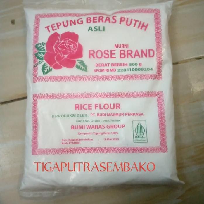 

Terlaris Tepung Beras Putih Asli Merek Rose Brand 500 Gr