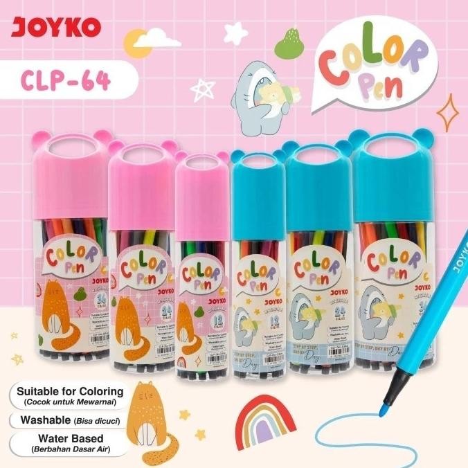 

eqw-68 wes-24 JOYKO Color Pen CLP-064 12/24/36 Color Spidol Warna Washable Marker Murah Original Hemat