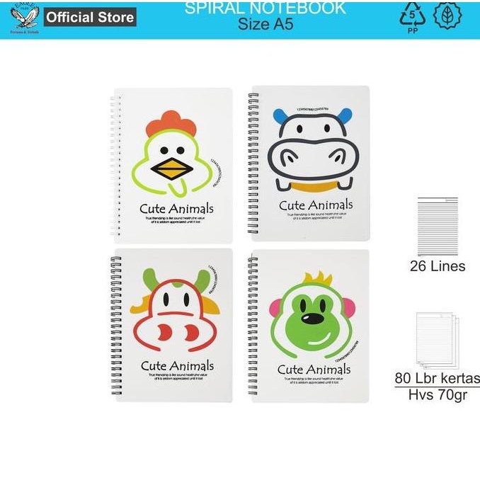 

SALE! BUKU TULIS SPIRAL / NOTEBOOK / SPIRAL NOTES A5 TOMEX CUTE ANIMAL