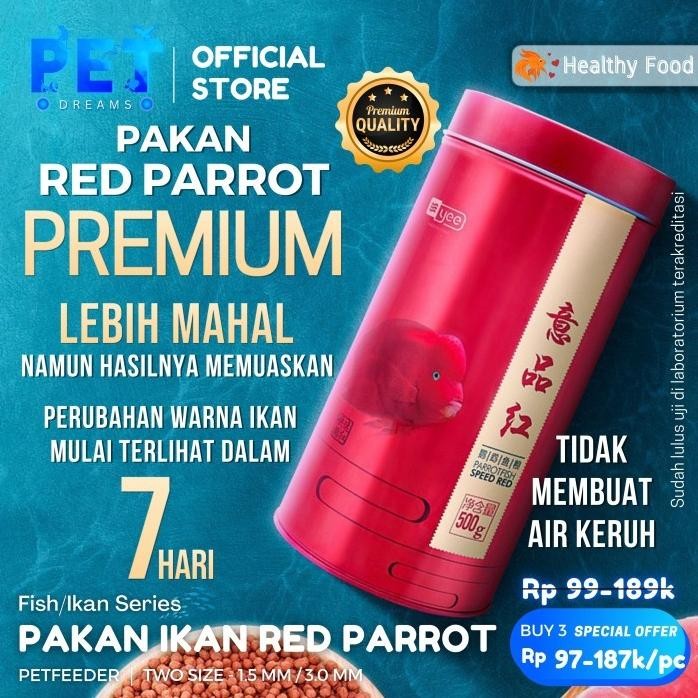 Terlaris Pelet Premium Blood Red Parrot / Pakan Makanan Ikan Red Parrot