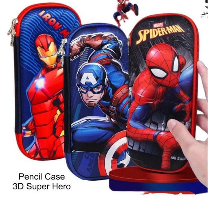 

ASB Kotak Pensil Anak Eva 3D Timbul Super Hero Marvel Spiderman Iron Man Captain America Disney Perempuan Cewek Tempat Pencil Case Box 4D Kartun Souvenir Gift cocok buat Hadiah Ultah Ulang Tah Stationery