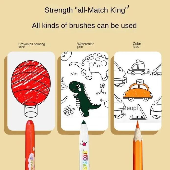 

baru !!! AK Kertas Mewarnai Tempel Dinding Drawing Paper Roll 300cm Dinosaur Paradise - HB30