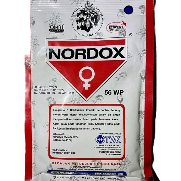 

Terlaris Nordox Tembaga Oksida 56 Wp Fungisida & Bacterisida Kontak 100G - Busuk Buah, Blast Padi, Bule Jagung - Mangga, Jamur