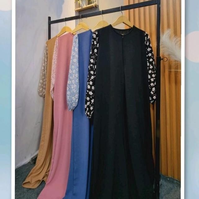 Gege-Gamis Monalisa wanita Crincle mix rayon motif|Cey airflow Muslim