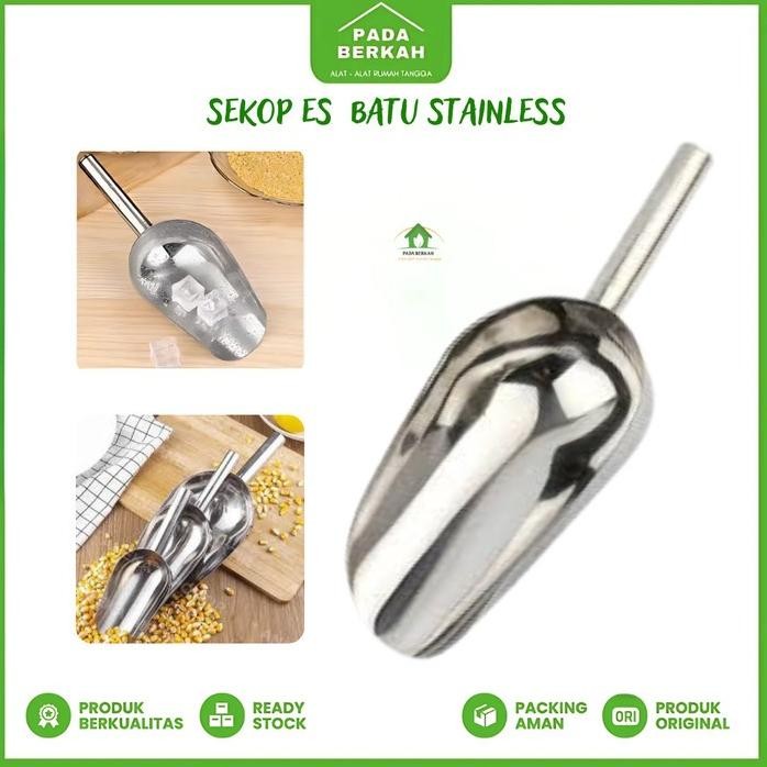 

Terlaris Sekop Sendok Skop Es Batu Serok Beras Tepung Stainless Steel Ice Cube Scoop