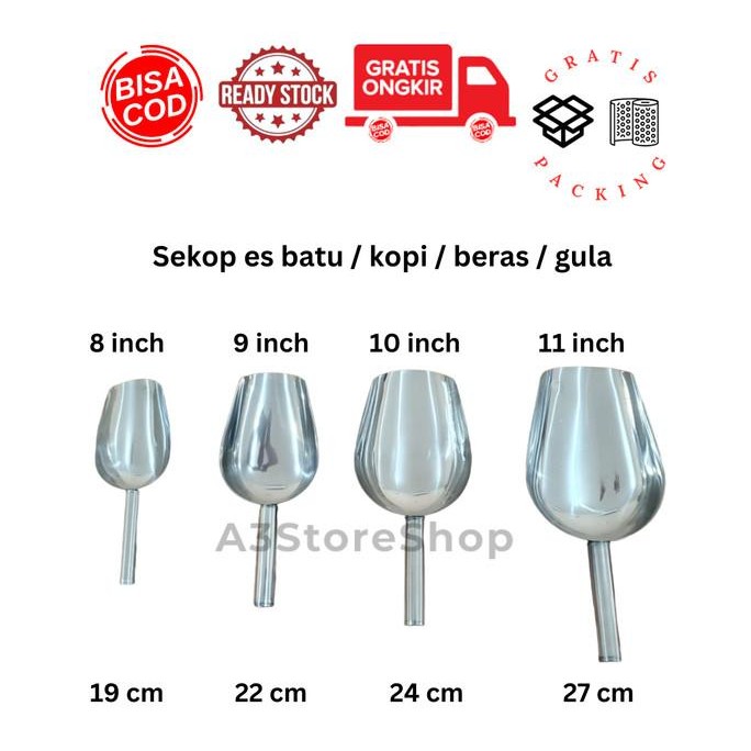 

Terlaris Sekop Es Batu Skop Beras Biji Kopi Tepung Gula Stainless Steel Cod