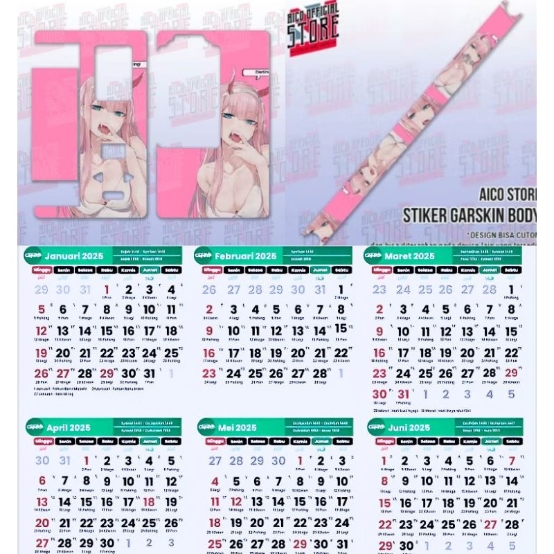 

Get2pcs Kalender Baru Tahun 2025 B80 17 Garskin Casing Motif Dan Bisa Custom Bayar Ditempat