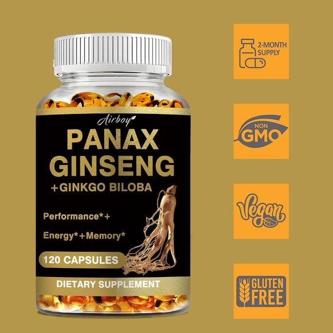 

Terlaris Airboy-Ginseng & Ginkgo-Bahan Baku Berkualitas Tinggi-Tanpa Bahan Gmo-Mengandung Ekstrak Akar Ginseng, Ekstrak Daun Ginkgo, Tepung Beras, Selulosa, Stearat Tanaman, Bahan Silika-Cocok Untuk Vegetarian-120 Kapsul/Botol