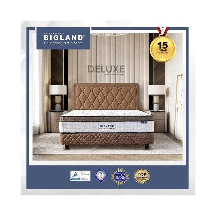 ready spring bed bigland deluxe plustop 160x200 tebal 30 cm garansi