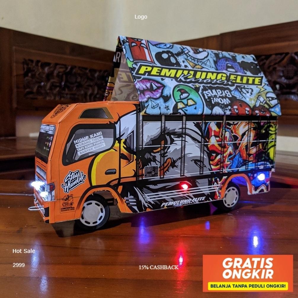 Promo Miniatur Truk Murah Truk Oleng Lampu Terpal Bisa Belok Mainan Anak Tawakal Putih 5 Kado Ulang 