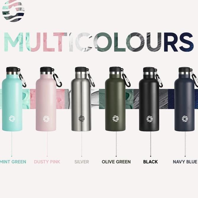 FJbottle - Botol Minum Tumbler Olahraga Stainless Steel 750ML Dengan Gantungan Free Tas dan Sikat Bo