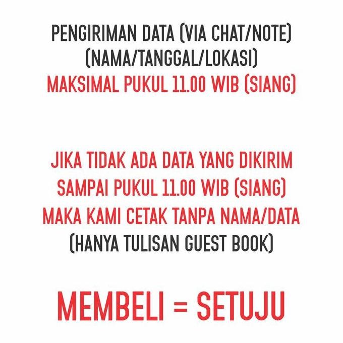 

ready !!! (SR050) Buku Tamu Pernikahan Hardcover dan Softcover murah / Guest Book Isi 310 Tamu Note Paper Stationery