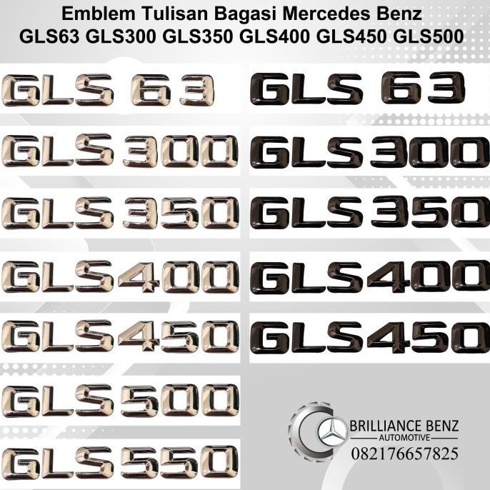 Emblem Tulisan Mercedes Gls63 Gls300 Gls350 Gls400 Gls450 Gls500 Mercy Terbaik