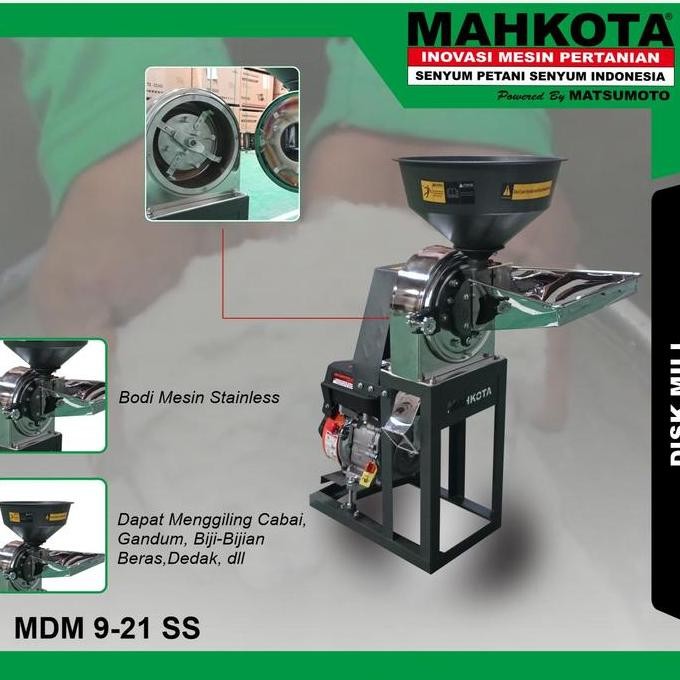 

Terlaris Mesin Penepung Diskmill Stainless Mahkota Mdm9-21Ss Lengkap Engine Giling Jagung Padi Biji Ubi Jadi Tepung
