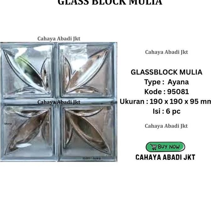 Glass Block Glassblok Mulia Ayana Per Dus Isi 6Pcs