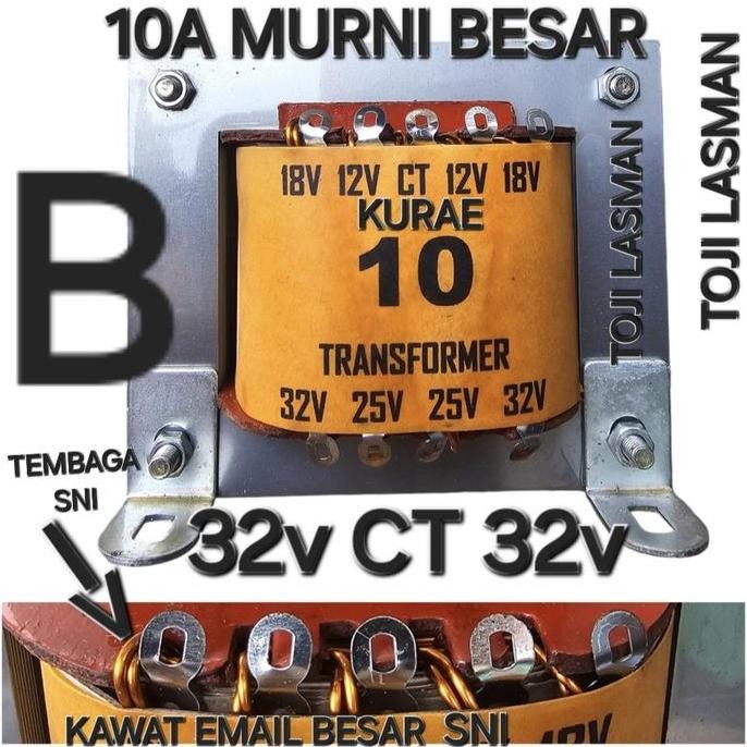 Update 10a 32v travo trafo tembaga 10 a ampere ct besar murni 32v ct 32v 32 v tojil4