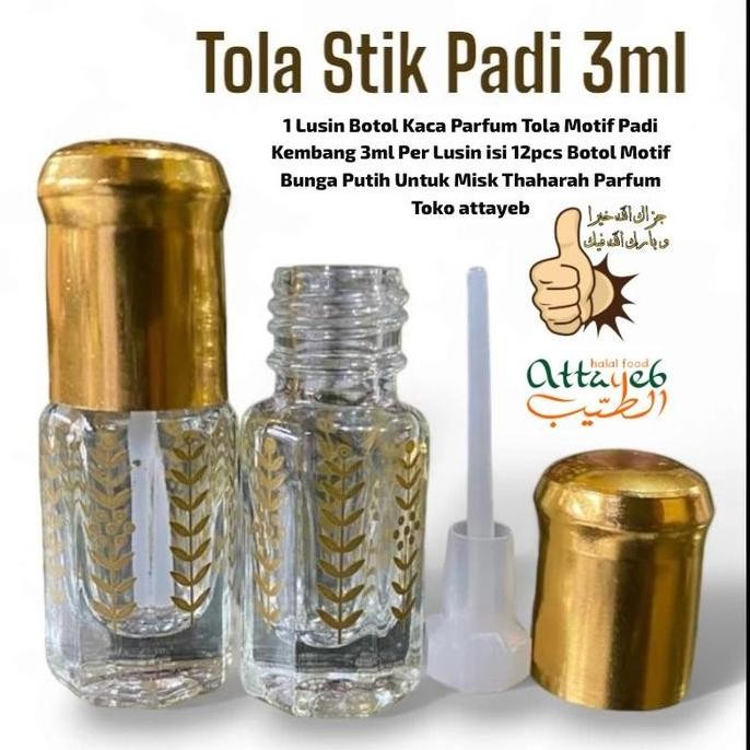 

Terlaris 1 Lusin Botol Kaca Parfum Tola Motif Padi Kembang 3Ml Per Lusin Isi 12Pcs Botol Motif Bunga Putih Untuk Misk Thaharah Parfum