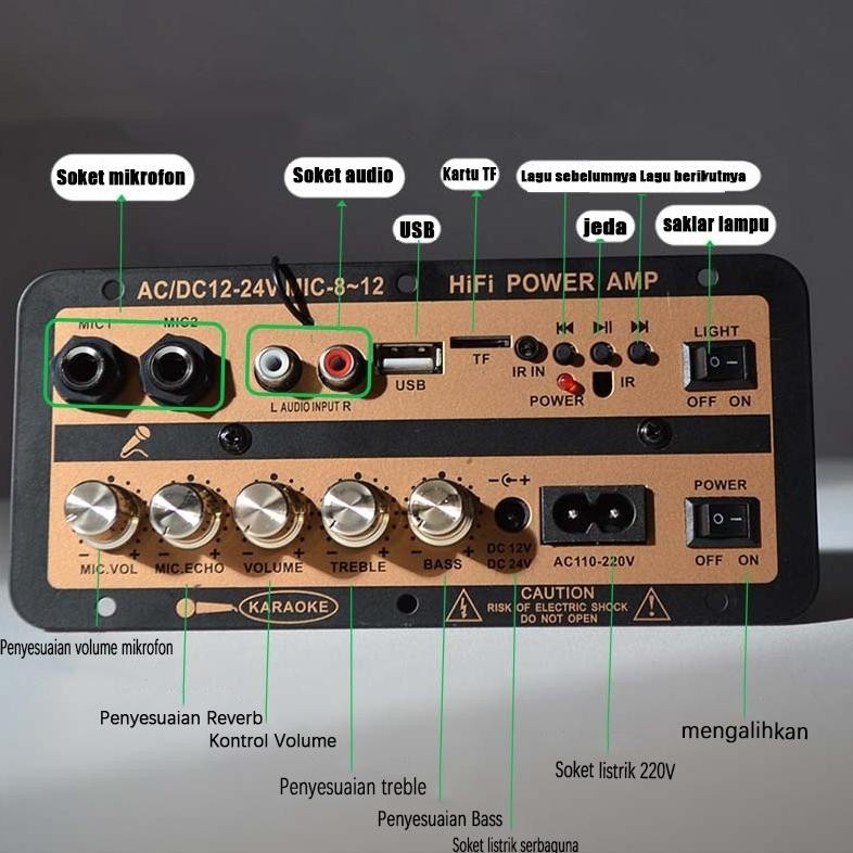 ukd-23 ed-76 ECS D30 Amplifier Board Karaoke Audio Bluetooth USB FM Radio TF Player Subwoofer Ac-DC 