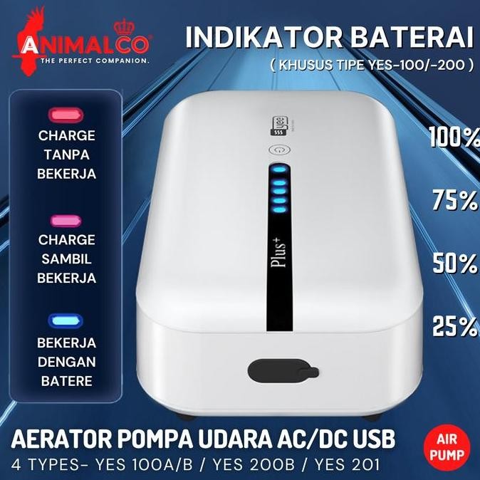 Aquarium Silent Aerator Air Pump Ac Dc Usb Pompa Gelembung Udara Oksigen Airator Baterai Cas