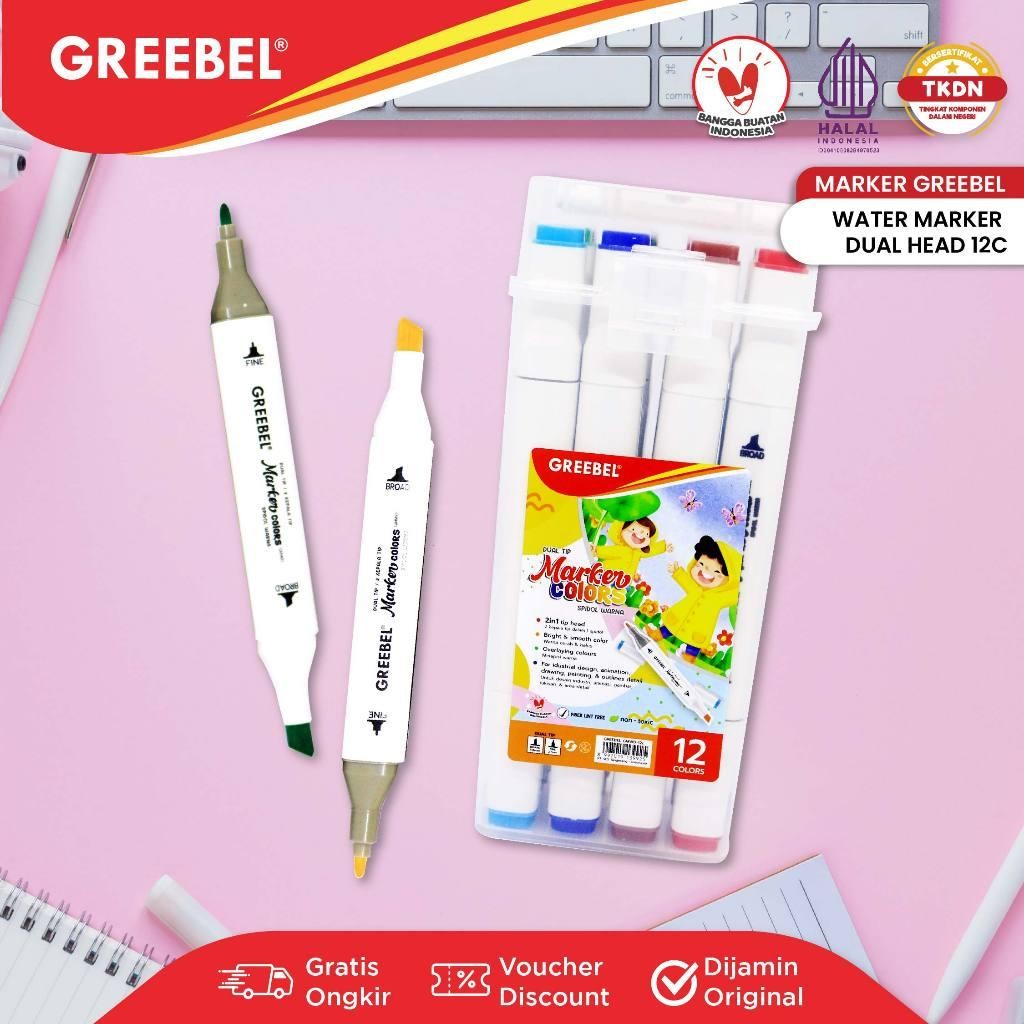 

NEW PRODUCT GREEBEL SPIDOL WARNA WARNI 1 SET / SPIDOL WATER MARKER DUAL HEAD (12 WARNA) / SPIDOL WARNA / SKETCH MARKER / SPIDOL SET SIENNAOUTLET487