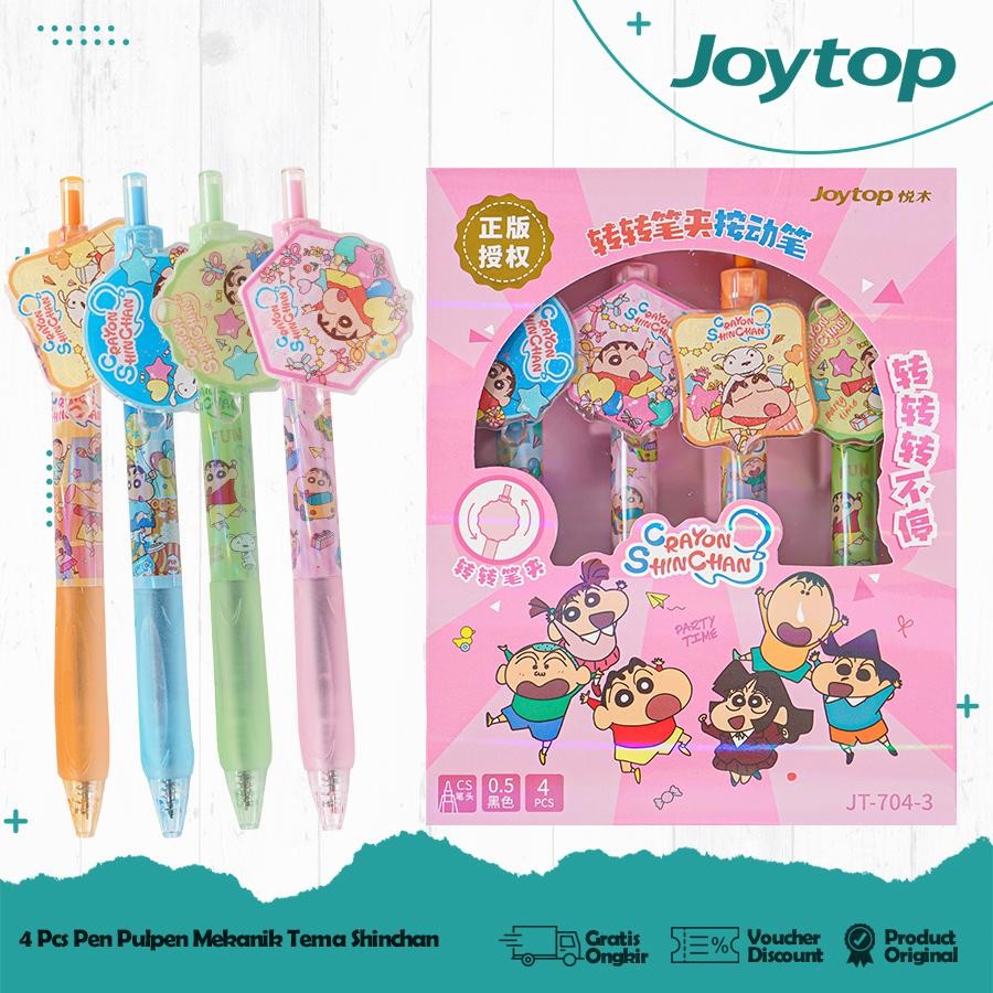 

NEW PRODUCT JOYTOP 4PCS PEN GEL SET CRAYON SHINCHAN PULPEN GEL MEKANIK 0.5MM SIENNAOUTLET487