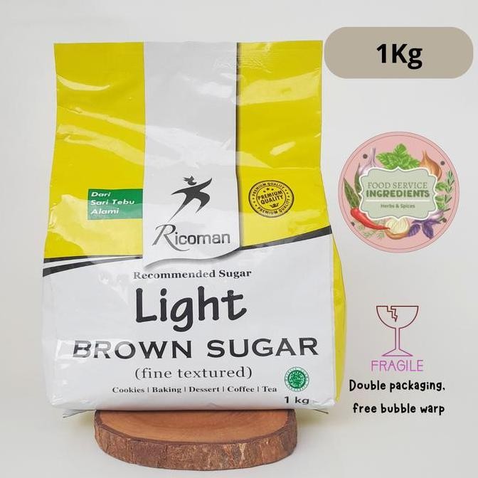 

Kualitas terbaik] Ricoman light brown sugar 1kg