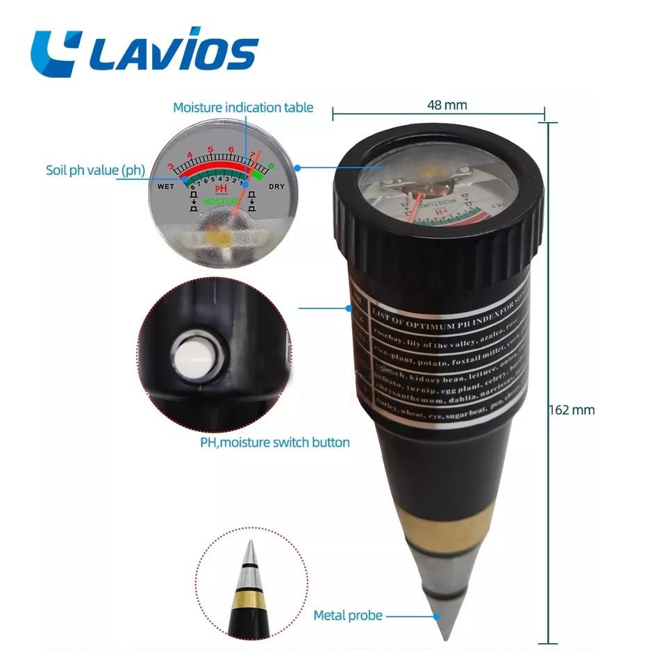 WK PH Meter Tanah Kelembaban / Alat Ukur PH Soil Meter Tester Lavios VT-05