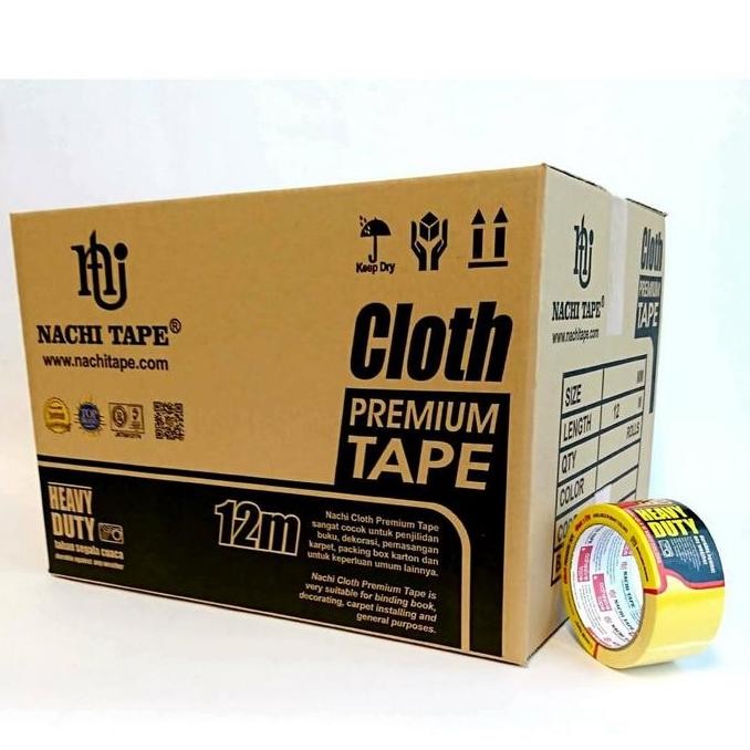

BEBAS ONGKIR - (Dus) Nachi Cloth Tape Lakban Kain 46 mm / 2 Inch x 12 meter Kuning