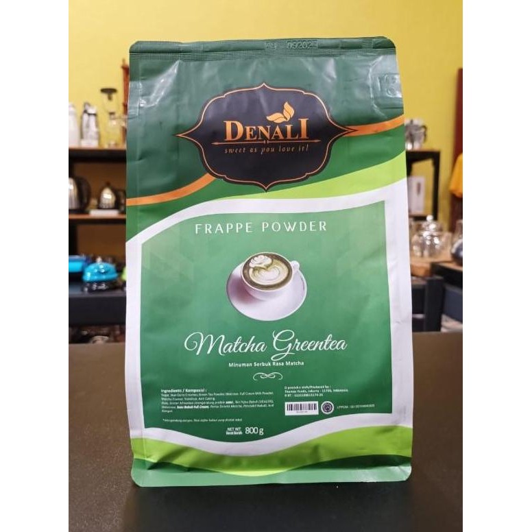 

Open DS] Denali Frappe Powder Matcha Green tea 800 gr Bubuk Perasa Teh Hijau