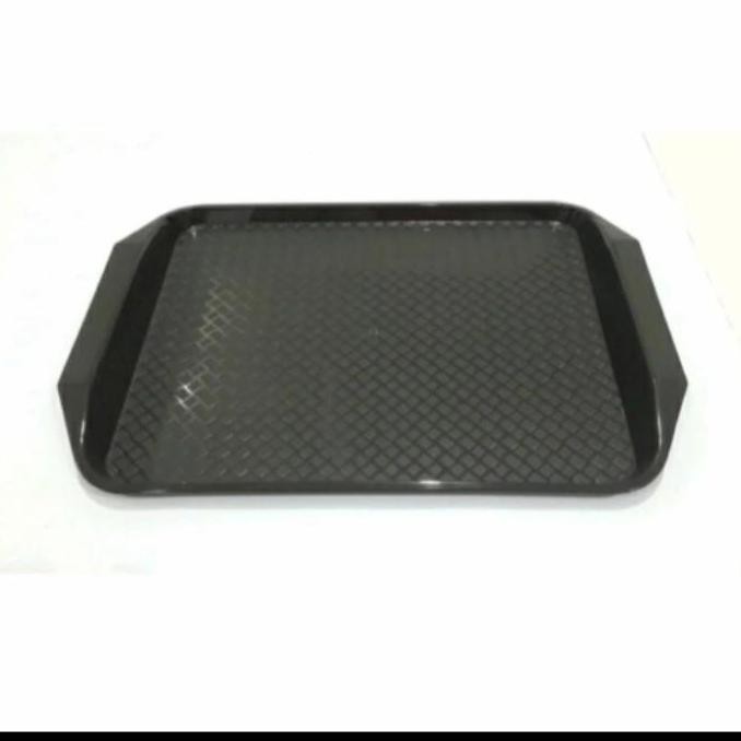 Kualitas terbaik] Nampan Hitam Segi Kotak Plastik Anti SLip Awet Kuat Tebal Tahan Panas Premium Gold