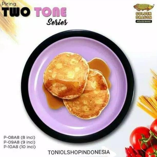 ] Piring Makan Nasi Sayur Melamin Jumbo Besar 2 Warna Hitam Dragon 10"