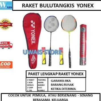 RAKET BADMINTON YONEX ASLI PAKET LENGKAP  BULUTANGKIS DEWASA MURAH ISI 2 BONUS TAS SHUTTLECOCK DAN G