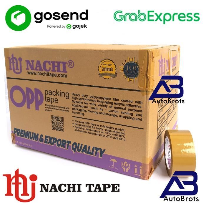 

1 Dus/72Roll Nachi Tape Opp Lakban Packing Coklat 2 Inch (48Mm) X 90Y Original Dan Terpercaya