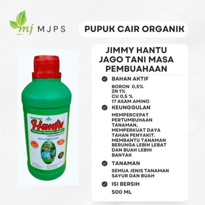 

Terlaris Pupuk Cair Organik Jimmy Hantu Jago Tani Masa Pembuhan Isi 500Ml - Pupuk Organik Cair Untuk Segala Jenis Tanaman - Putih