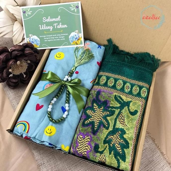 ><><><] Hampers Kado Anak Mukena Rayon Sajadah Turki Tasbih Mutiara Kado Ulang Tahun Souvenir Ulang 