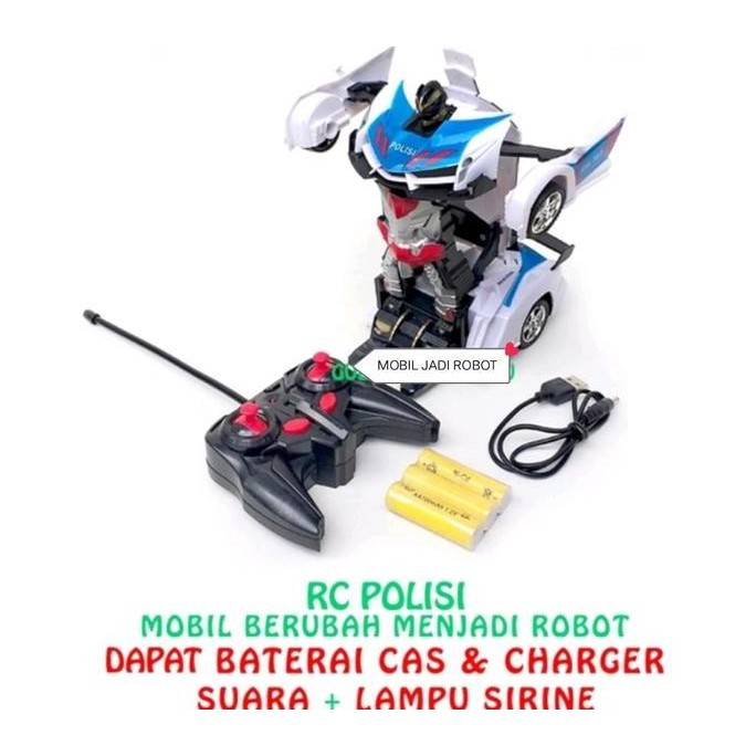 Miliki Mobil Remot Robot Polisi Rc Remote Control Ada Suara & Lampu Sirine